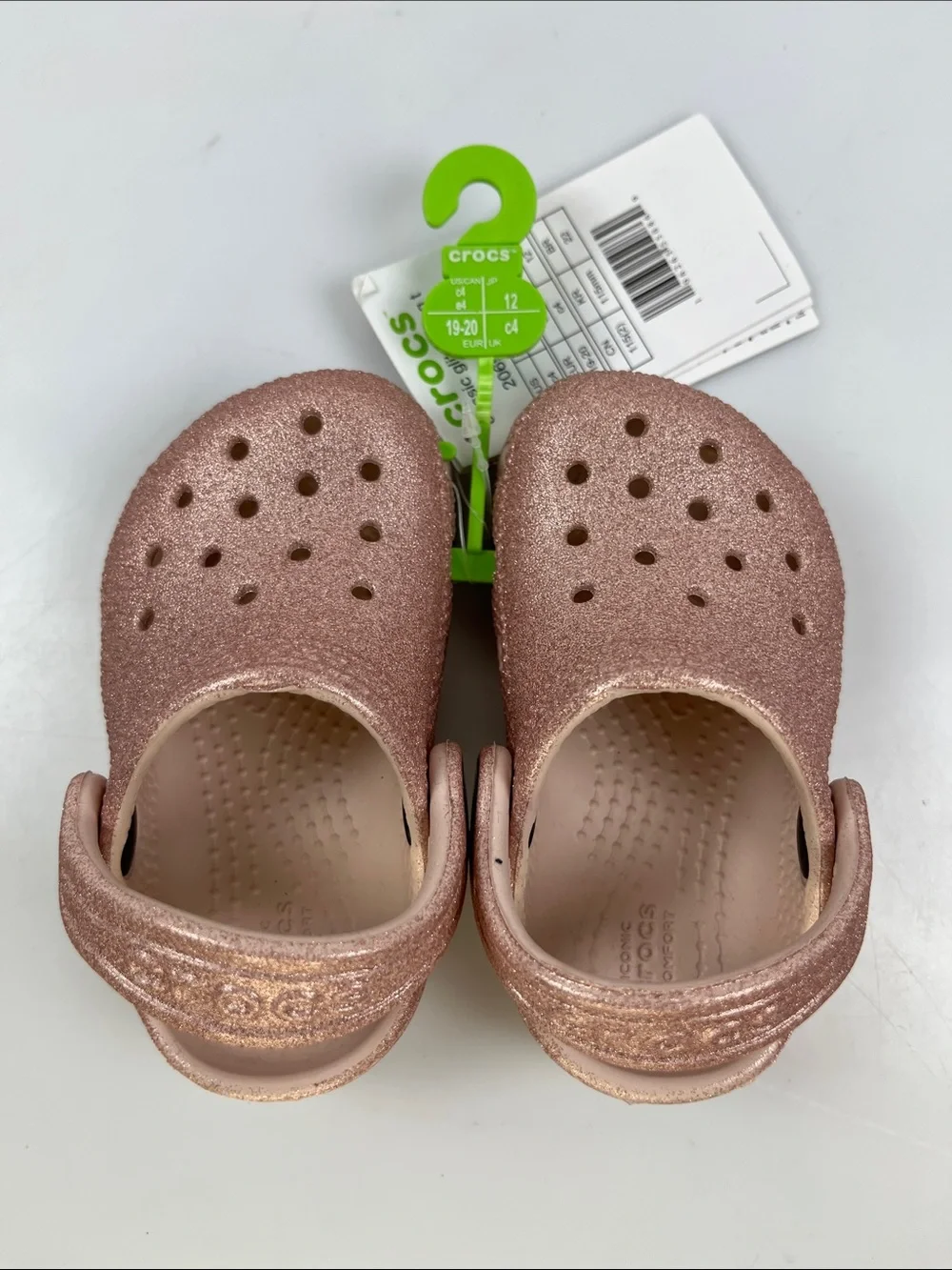 Crocs Classic Glitter Clog Pink Baby Size C4 NEW